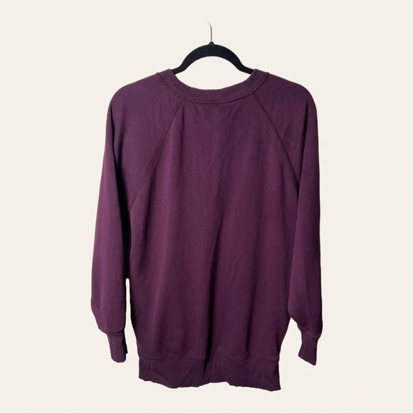0268. AERIE FLEECE LINED SWEATER PLUM PURPLE IN COLOR SIZE XSMALL OVERSIZED - Picture 7 of 10